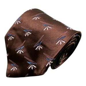 Paul Smith Brown Bird Of Paradise Pure Silk Embroidered Tie 4 In